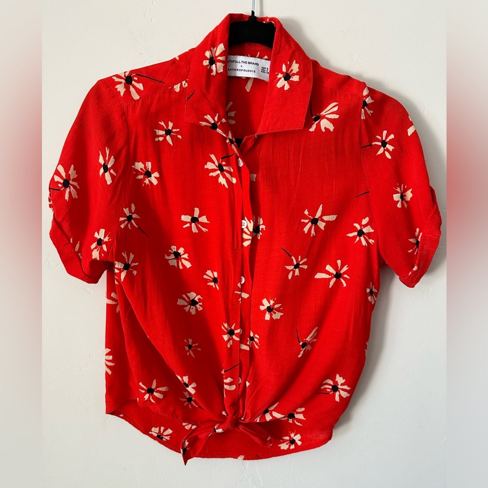 Anthropologie x Faithful the brand floral button up